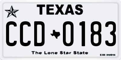 TX license plate CCD0183
