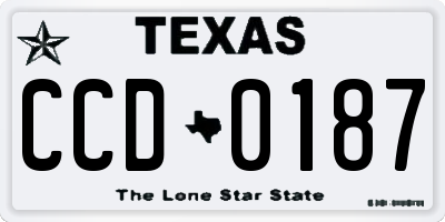 TX license plate CCD0187