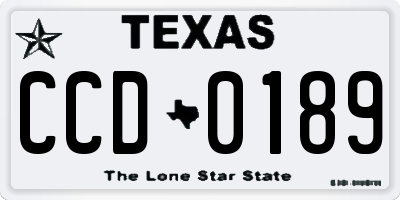 TX license plate CCD0189