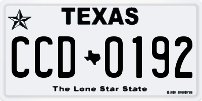 TX license plate CCD0192