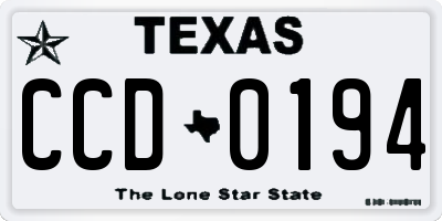 TX license plate CCD0194