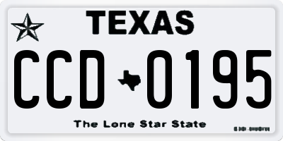 TX license plate CCD0195