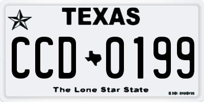 TX license plate CCD0199