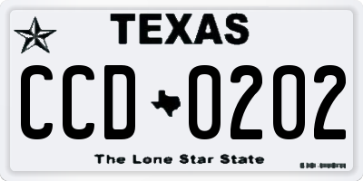 TX license plate CCD0202