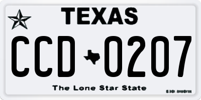 TX license plate CCD0207
