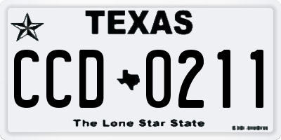 TX license plate CCD0211
