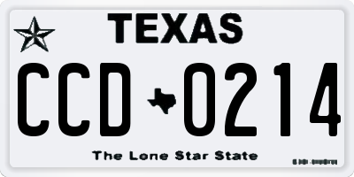 TX license plate CCD0214