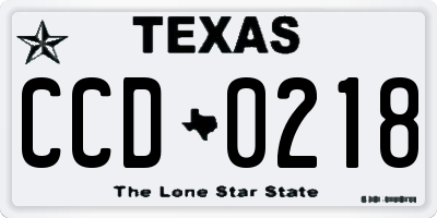 TX license plate CCD0218