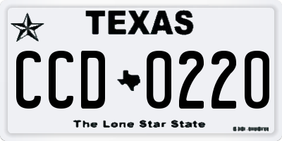 TX license plate CCD0220