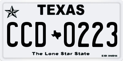 TX license plate CCD0223