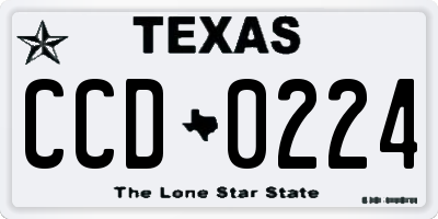 TX license plate CCD0224