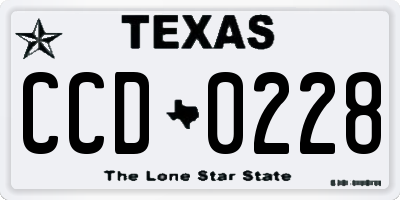 TX license plate CCD0228