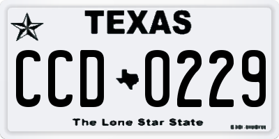 TX license plate CCD0229