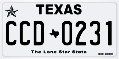 TX license plate CCD0231