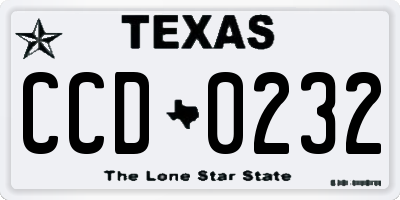 TX license plate CCD0232