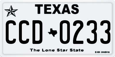TX license plate CCD0233