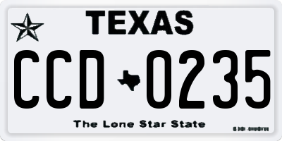 TX license plate CCD0235