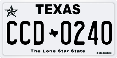 TX license plate CCD0240
