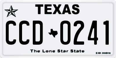 TX license plate CCD0241