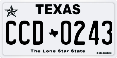 TX license plate CCD0243