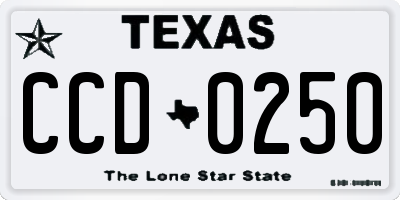 TX license plate CCD0250