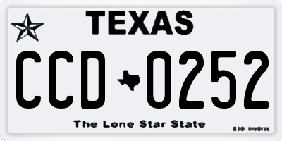 TX license plate CCD0252