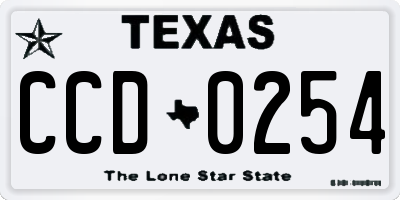TX license plate CCD0254