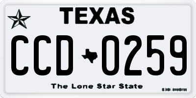 TX license plate CCD0259