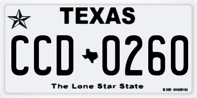 TX license plate CCD0260