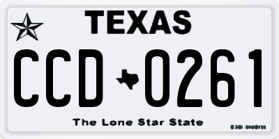 TX license plate CCD0261