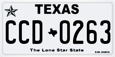 TX license plate CCD0263