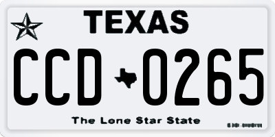 TX license plate CCD0265