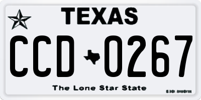 TX license plate CCD0267