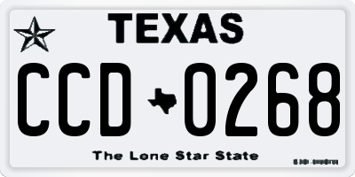 TX license plate CCD0268