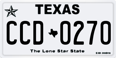TX license plate CCD0270