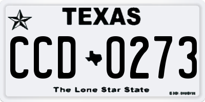 TX license plate CCD0273