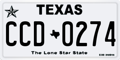 TX license plate CCD0274