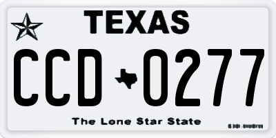 TX license plate CCD0277