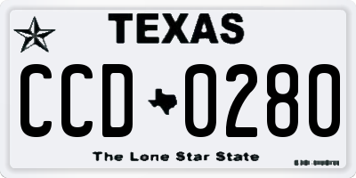TX license plate CCD0280