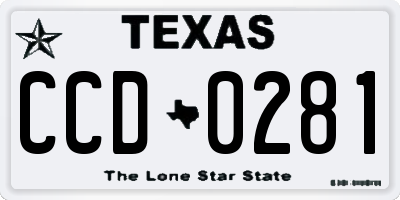 TX license plate CCD0281