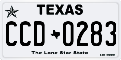TX license plate CCD0283