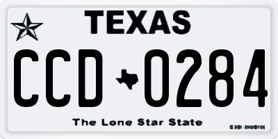 TX license plate CCD0284