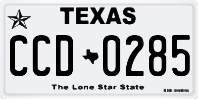 TX license plate CCD0285