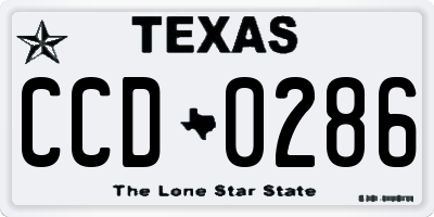 TX license plate CCD0286