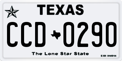 TX license plate CCD0290