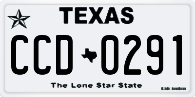 TX license plate CCD0291