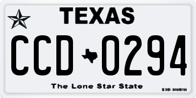 TX license plate CCD0294
