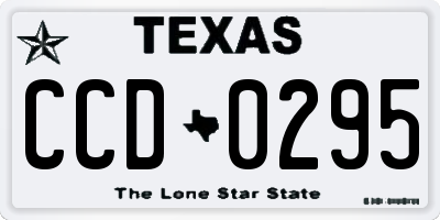 TX license plate CCD0295