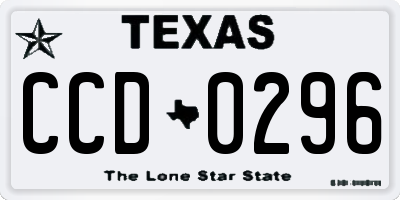 TX license plate CCD0296