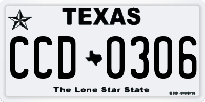 TX license plate CCD0306